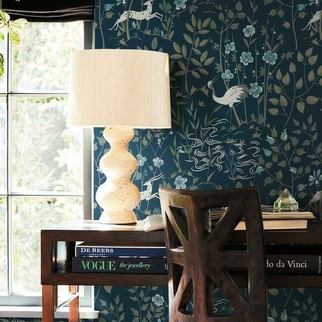 media image for Aspen Wallpaper in Dark Blue from the Traveler Collection by Ronald Redding 260