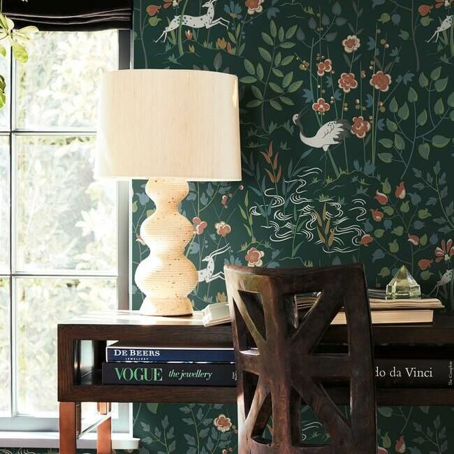 media image for Aspen Wallpaper in Dark Green from the Traveler Collection by Ronald Redding 268