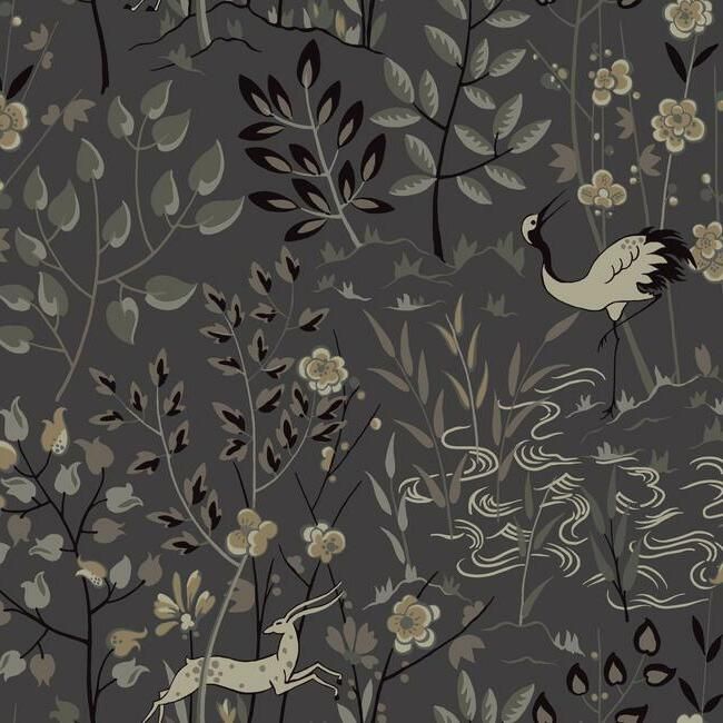 media image for Aspen Wallpaper in Grey from the Traveler Collection by Ronald Redding 259