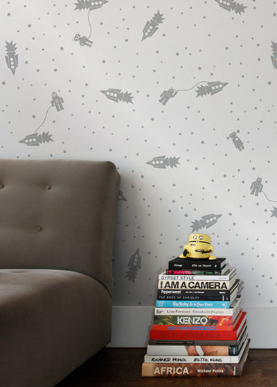 product image for Astrobots Wallpaper in Glimmer design by Aimee Wilder 12