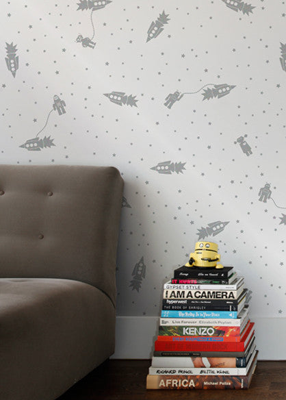 media image for Astrobots Wallpaper in Glimmer design by Aimee Wilder 286