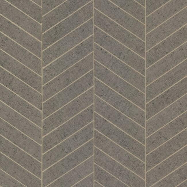 media image for Atelier Herringbone Wallpaper in Grey from the Traveler Collection by Ronald Redding 225