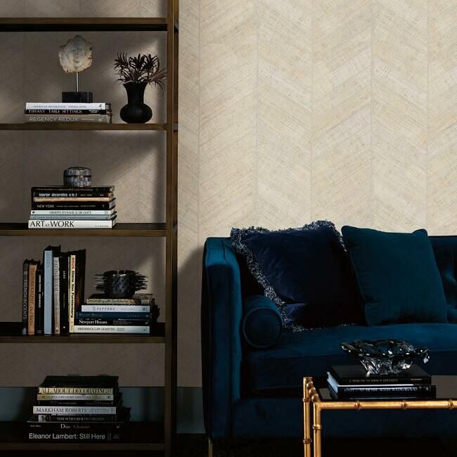 media image for Atelier Herringbone Wallpaper in White from the Traveler Collection by Ronald Redding 222