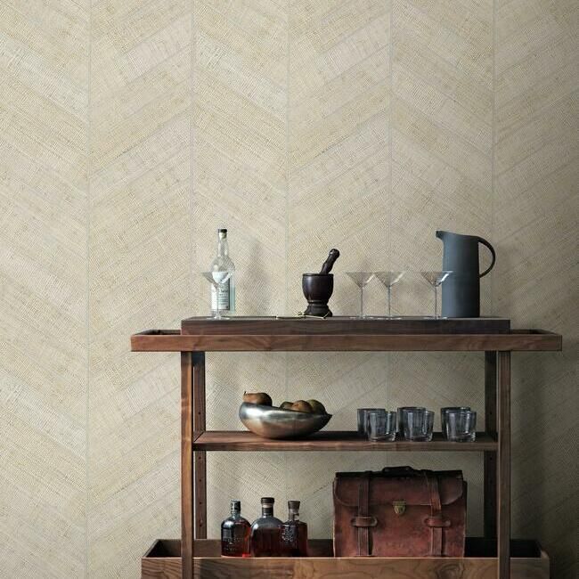 media image for Atelier Herringbone Wallpaper in White from the Traveler Collection by Ronald Redding 298