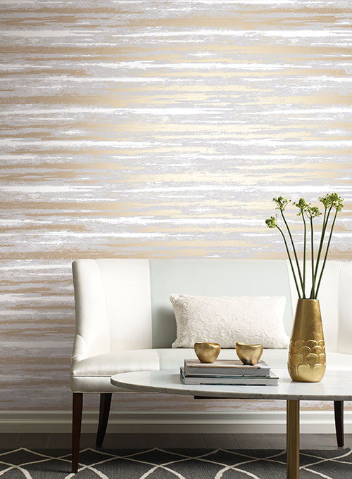 media image for Atmosphere Wallpaper in Grey and Gold by Antonina Vella for York Wallcoverings 235