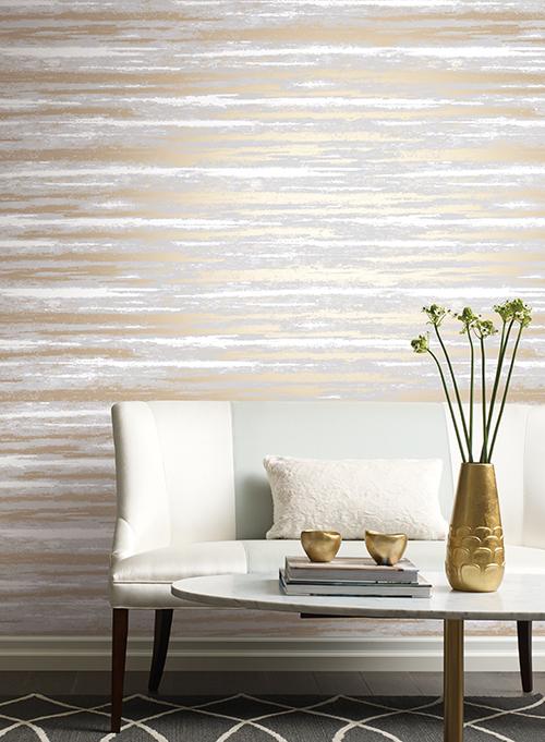 media image for Atmosphere Wallpaper in Teal and Gold by Antonina Vella for York Wallcoverings 272