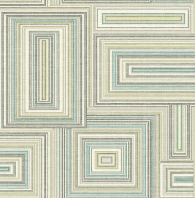 product image of Attersee Squares Wallpaper in Blue and Green from the Lugano Collection by Seabrook Wallcoverings 519