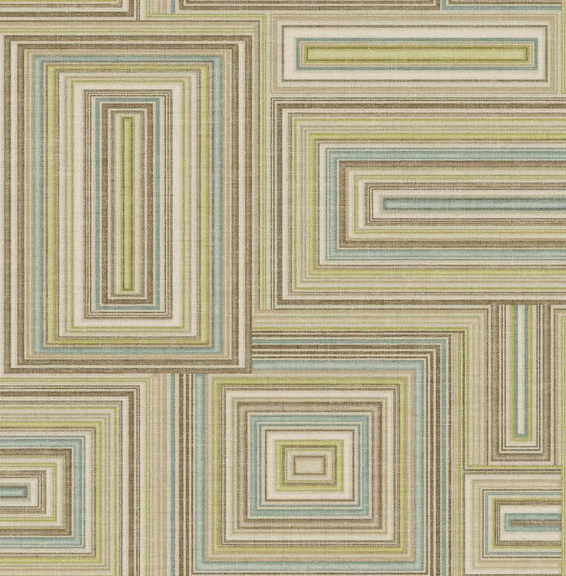 media image for Attersee Squares Wallpaper in Blue and Neutrals from the Lugano Collection by Seabrook Wallcoverings 22