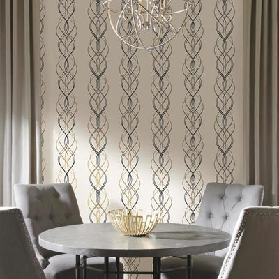 product image of Aurora Wallpaper in Black, White, and Gold by Antonina Vella for York Wallcoverings 560