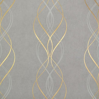 product image of Aurora Wallpaper in Grey and Gold by Antonina Vella for York Wallcoverings 590