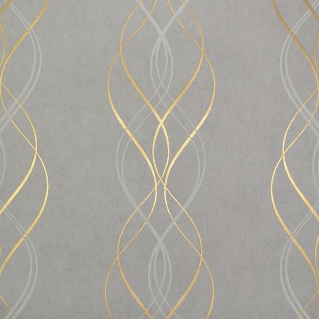 media image for Aurora Wallpaper in Grey and Gold by Antonina Vella for York Wallcoverings 23