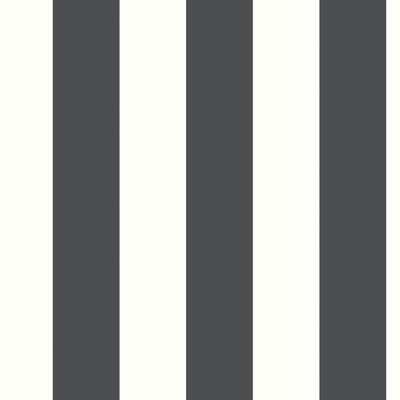 product image for Awning Stripe Peel & Stick Wallpaper in Black by RoomMates for York Wallcoverings 95