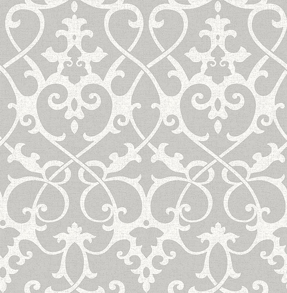 media image for Axiom Grey Ironwork Wallpaper from the Symetrie Collection by Brewster Home Fashions 299