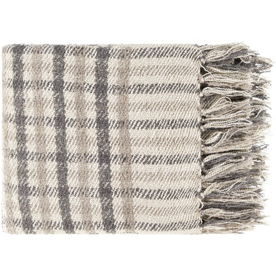 product image for Barke BAK-1000 Hand Woven Throw in Beige & Charcoal by Surya 65