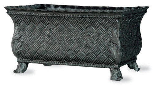 media image for Basket Weave Trough in Faux Lead Finish design by Capital Garden Products 298