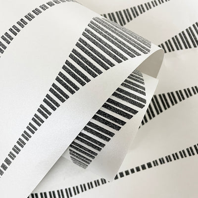 product image for Diamond Stripe Wallpaper in Black Satin & Pearl 83