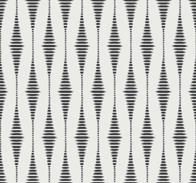 product image for Diamond Stripe Wallpaper in Black Satin & Pearl 61