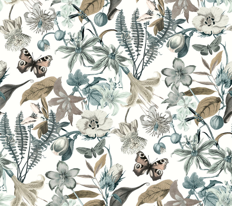 media image for Butterfly House Wallpaper in Neutral/Blue from the Blooms Second Edition 285