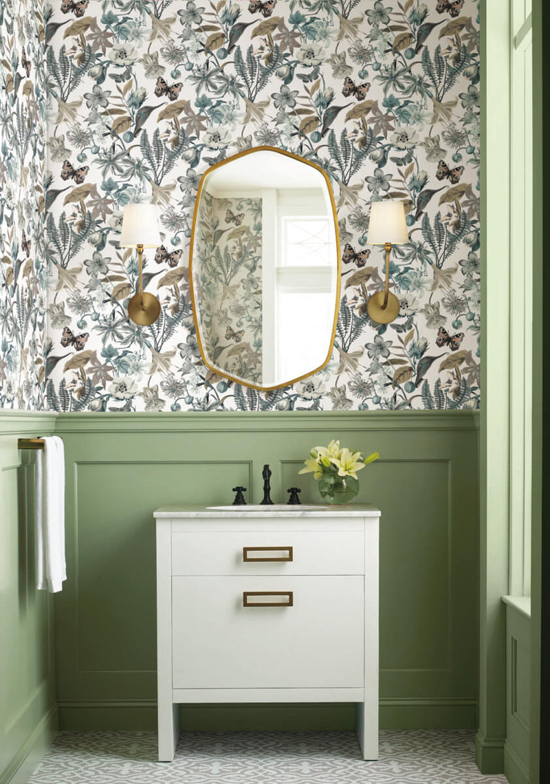 media image for Butterfly House Wallpaper in Neutral/Blue from the Blooms Second Edition 276
