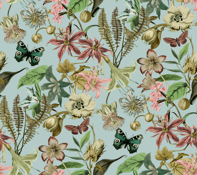 product image for Butterfly House Wallpaper in Sky Blue from the Blooms Second Edition 7