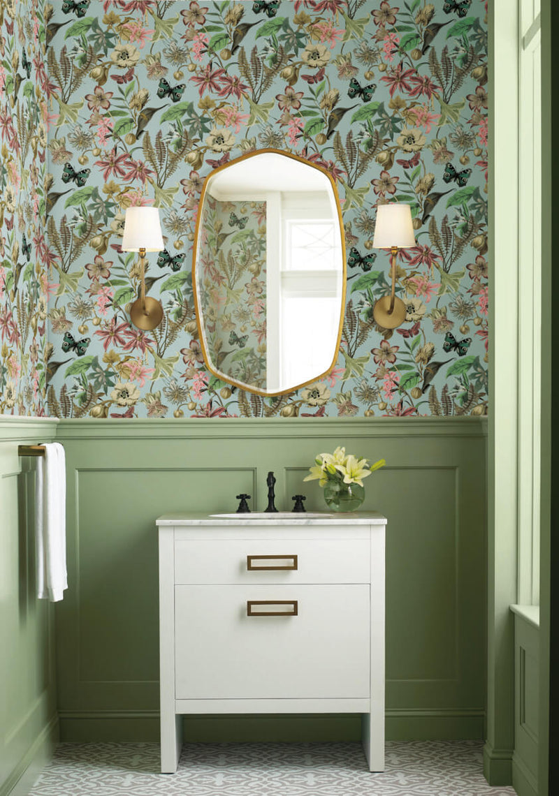 media image for Butterfly House Wallpaper in Sky Blue from the Blooms Second Edition 233