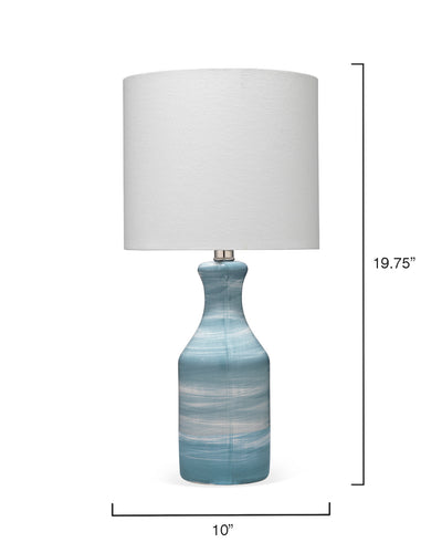 product image for Bungalow Table Lamp with Shade – Blue & White Swirl UNO Socket design by Jamie Young 97