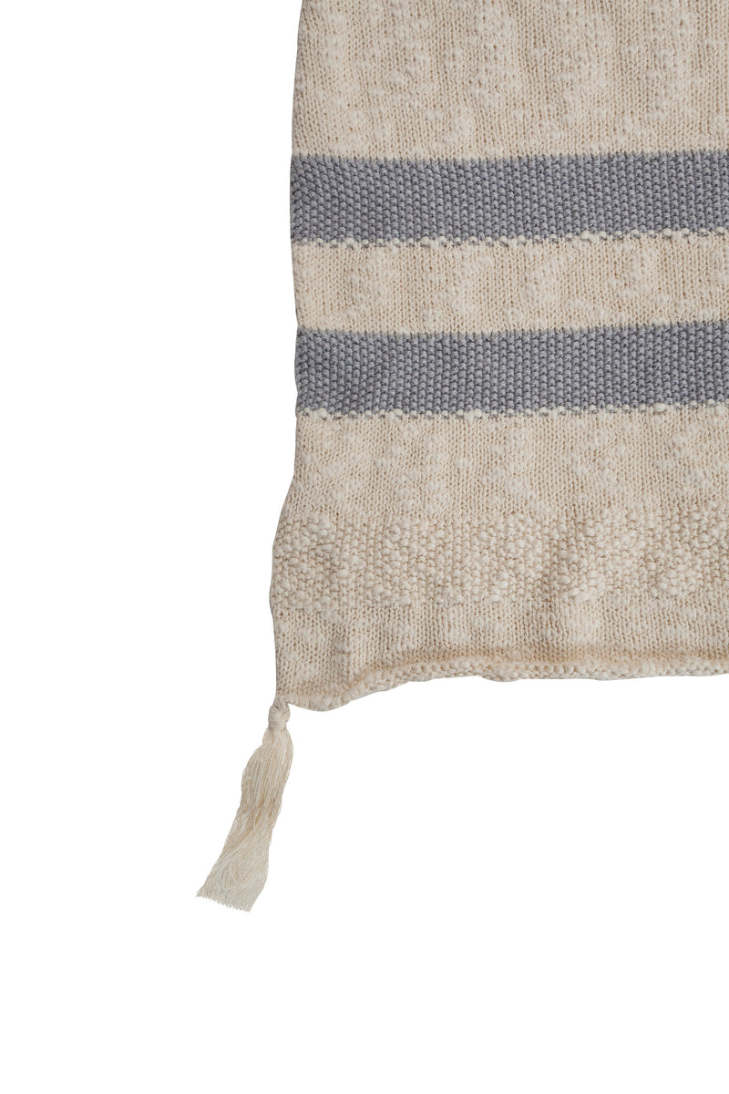 media image for knitted stripes blanket in natural grey design by lorena canals 4 238