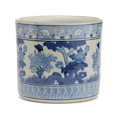 product image of Blue And White Garden Scene Vase Planter By Tozai Blf100 Gs 1 524
