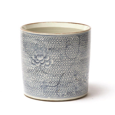 product image of Blue And White Chrysanthemum Flower On Chain Pattern Vase Planter By Tozai Blu083 Ch 1 566