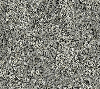 product image for Kashmir Dreams Paisley Wallpaper in Black from the Bohemian Luxe Collection by Antonina Vella 64