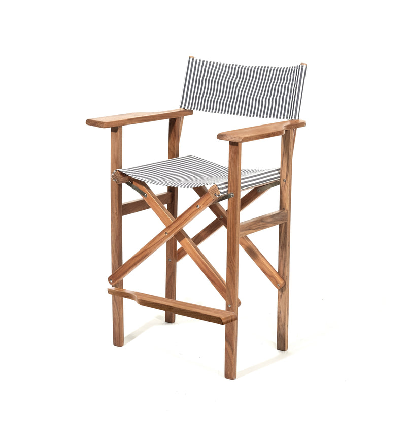 media image for laurens navy stripe directors chair bar height by business pleasure co bpc db lau str 1 225