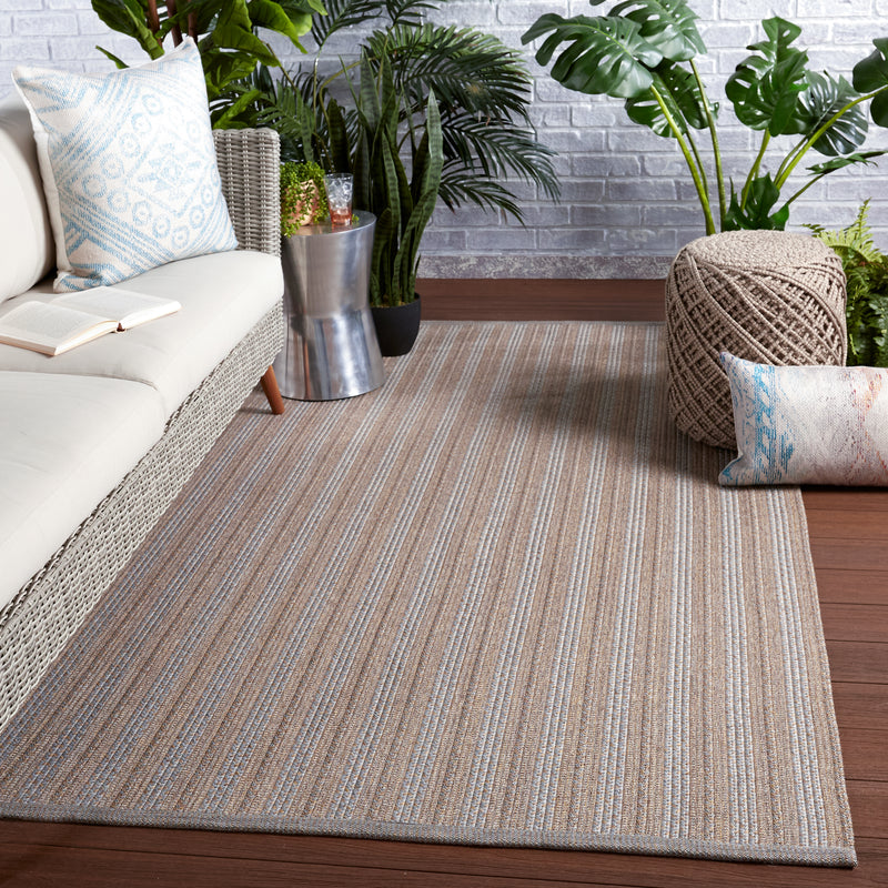 media image for Topsail Indoor/Outdoor Striped Grey & Taupe Rug by Jaipur Living 217