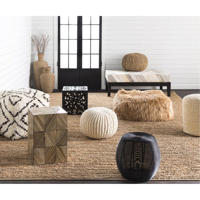product image for Bermuda BRPF-001 Pouf in Khaki by Surya 30