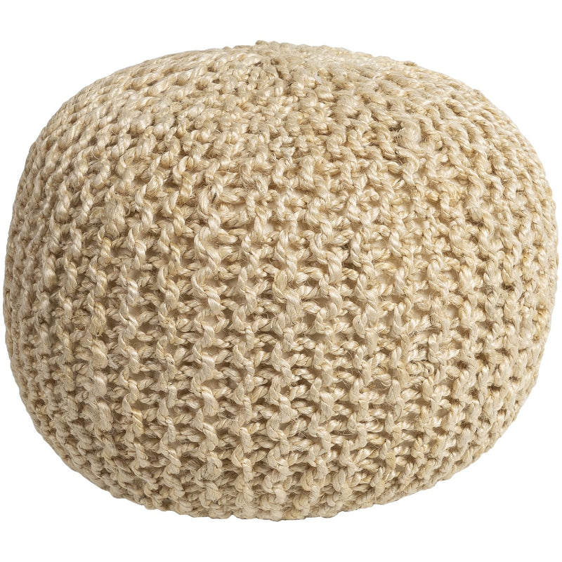 media image for Bermuda BRPF-004 Knitted Pouf in Butter by Surya 278