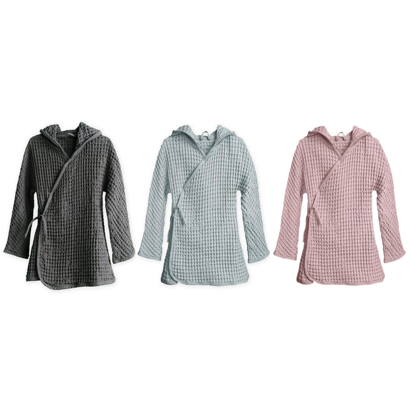 media image for big waffle junior bathrobe in multiple colors design by the organic company 7 290