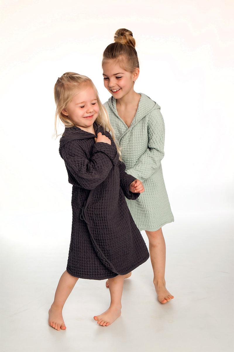 media image for big waffle junior bathrobe in multiple colors design by the organic company 13 252
