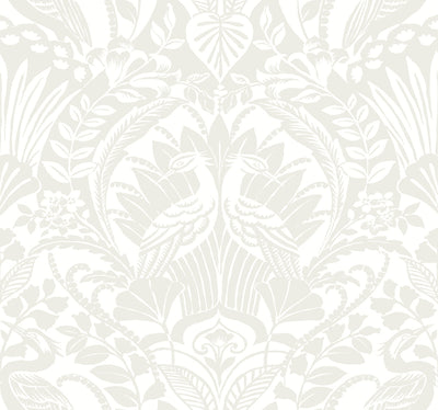 product image of Egret Damask Wallpaper in Neutral/White from Damask Resource Library by York Wallcoverings 541
