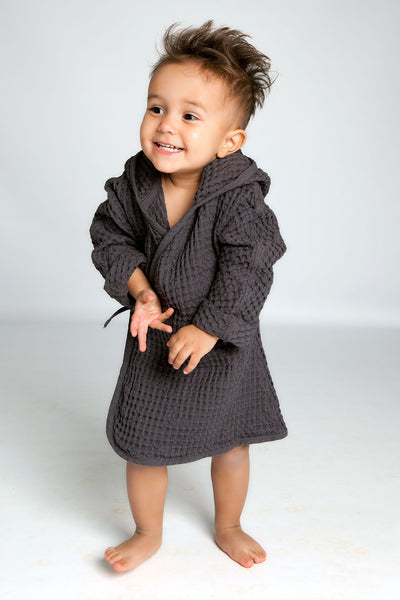 product image for big waffle junior bathrobe in multiple colors design by the organic company 12 84
