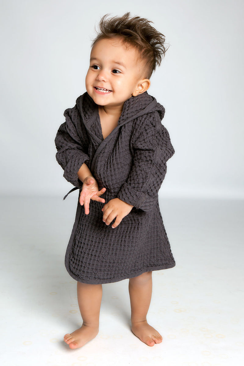 media image for big waffle junior bathrobe in multiple colors design by the organic company 12 275