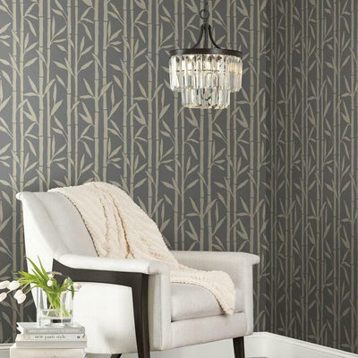 product image for Bamboo Grove Wallpaper in Charcoal by Antonina Vella for York Wallcoverings 80