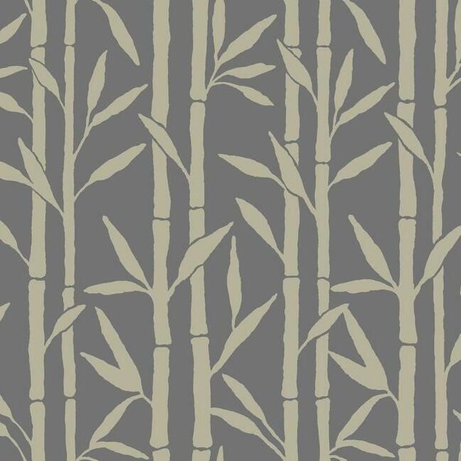 media image for Bamboo Grove Wallpaper in Charcoal by Antonina Vella for York Wallcoverings 276