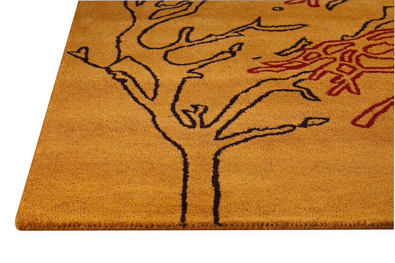 media image for Bandon Collection Hand Tufted Wool and Viscose Area Rug in Orange design by Mat the Basics 234