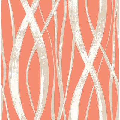 product image for Barbados Wallpaper in Deep Orange and Metallic from the Tortuga Collection by Seabrook Wallcoverings 23