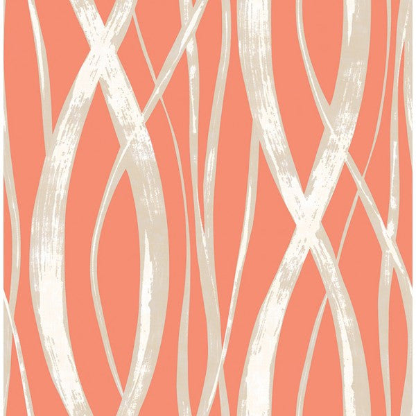 media image for Barbados Wallpaper in Deep Orange and Metallic from the Tortuga Collection by Seabrook Wallcoverings 251