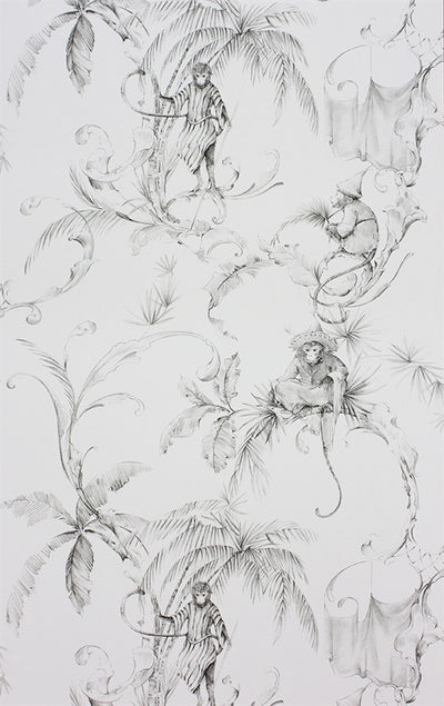 product image of Barbary Toile Wallpaper in Charcoal by Nina Campbell for Osborne & Little 587