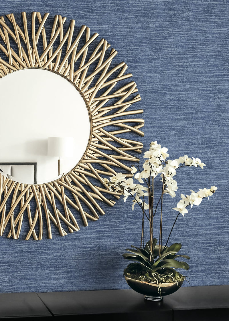 media image for Bark Texture Wallpaper in Metallic Storm Blue from the Essential Textures Collection by Seabrook Wallcoverings 296