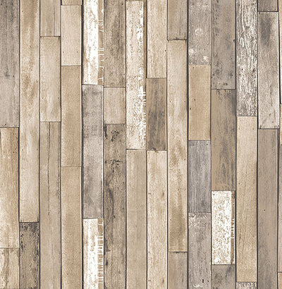 product image of Barn Board Brown Thin Plank Wallpaper from the Essentials Collection by Brewster Home Fashions 565