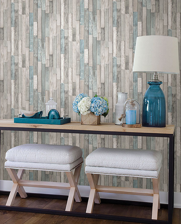 media image for Barn Board Grey Thin Plank Wallpaper from the Essentials Collection by Brewster Home Fashions 269