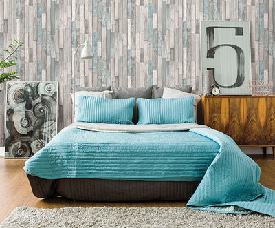 product image for Barn Board Grey Thin Plank Wallpaper from the Essentials Collection by Brewster Home Fashions 45