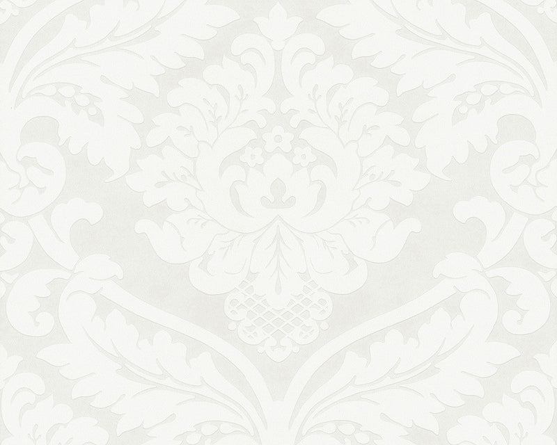 media image for Baroque Floral Wallpaper in Ivory and Metallic design by BD Wall 291